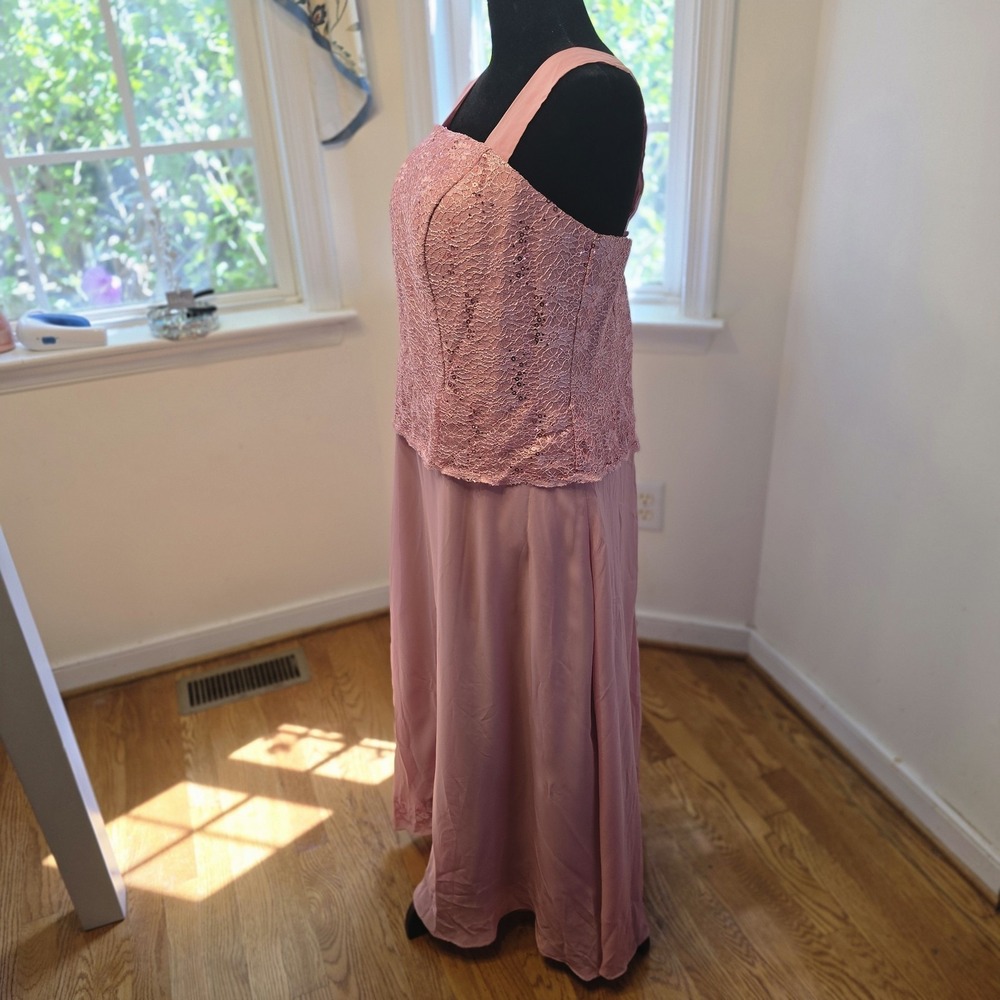 Pink Lace Formal Maxi Dress Sleeveless Evening Gown Party Prom Occasion 18 - Picture 3 of 6